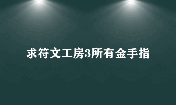 求符文工房3所有金手指