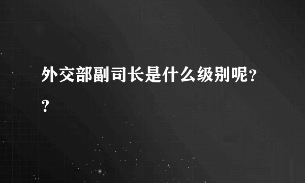 外交部副司长是什么级别呢？？