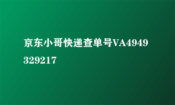 京东小哥快递查单号VA4949329217