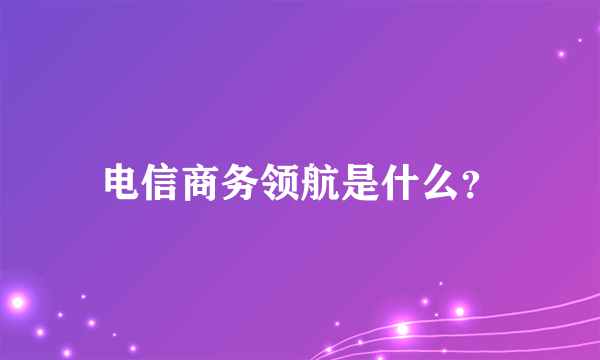 电信商务领航是什么？