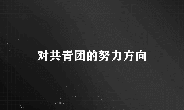 对共青团的努力方向