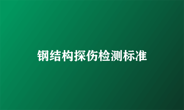 钢结构探伤检测标准