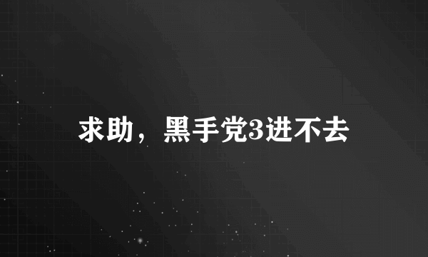 求助，黑手党3进不去