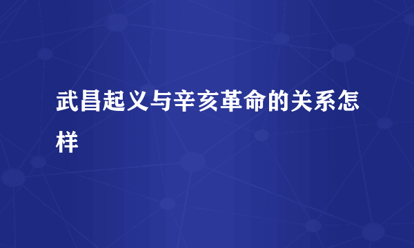 武昌起义与辛亥革命的关系怎样