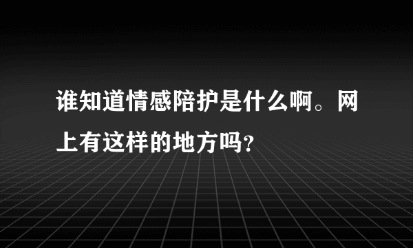 谁知道情感陪护是什么啊。网上有这样的地方吗？