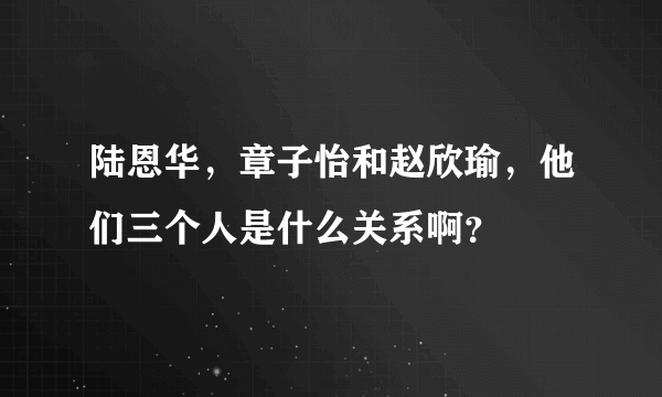 陆恩华，章子怡和赵欣瑜，他们三个人是什么关系啊？