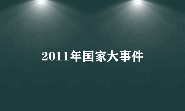 2011年国家大事件