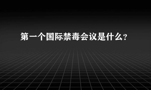 第一个国际禁毒会议是什么？