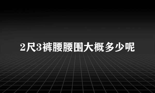 2尺3裤腰腰围大概多少呢