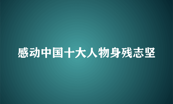 感动中国十大人物身残志坚