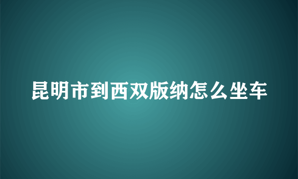 昆明市到西双版纳怎么坐车