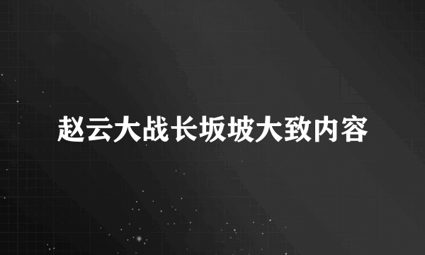 赵云大战长坂坡大致内容