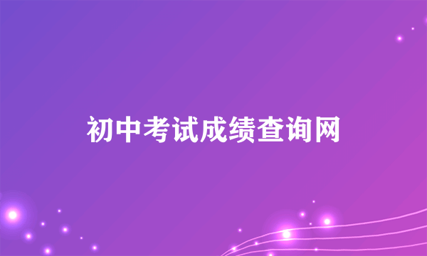 初中考试成绩查询网