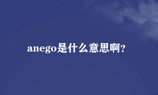 anego是什么意思啊？