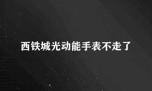 西铁城光动能手表不走了