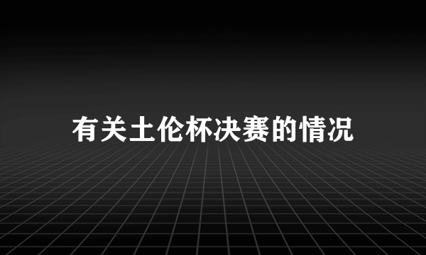 有关土伦杯决赛的情况