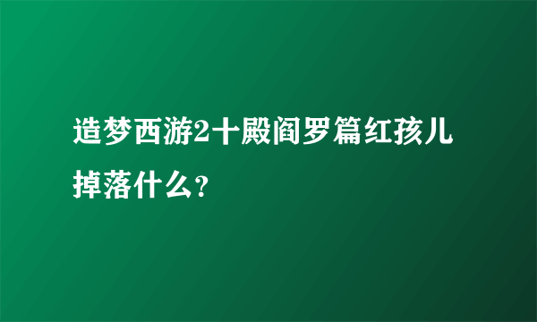 造梦西游2十殿阎罗篇红孩儿掉落什么？