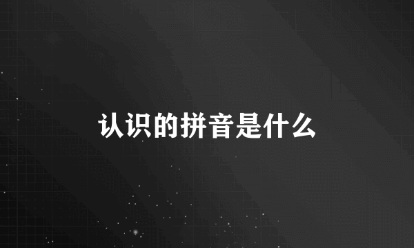 认识的拼音是什么