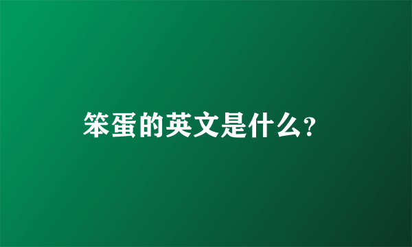 笨蛋的英文是什么？