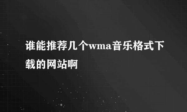 谁能推荐几个wma音乐格式下载的网站啊