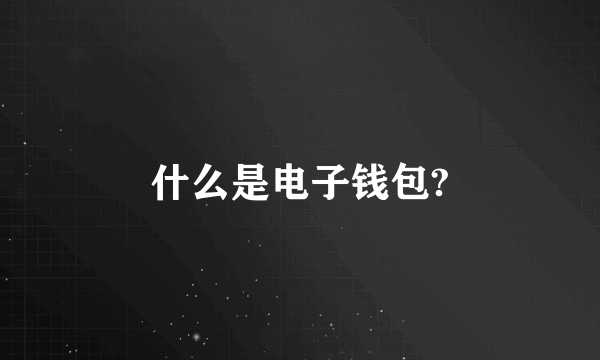 什么是电子钱包?