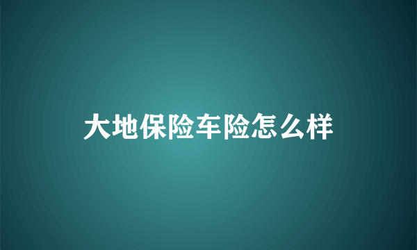 大地保险车险怎么样