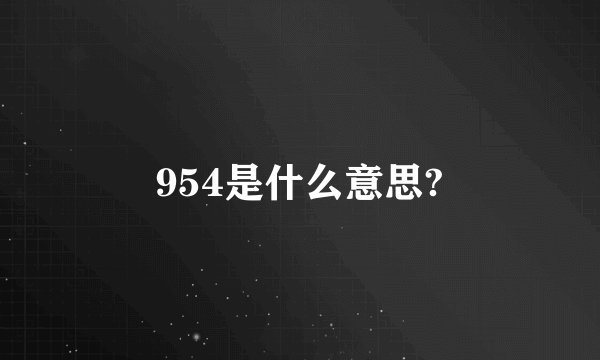 954是什么意思?