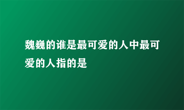 魏巍的谁是最可爱的人中最可爱的人指的是