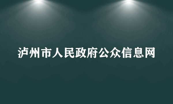 泸州市人民政府公众信息网