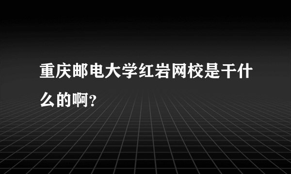 重庆邮电大学红岩网校是干什么的啊？