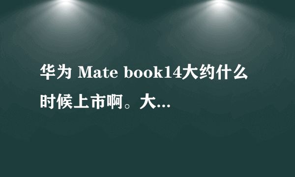 华为 Mate book14大约什么时候上市啊。大家都等着很着急。