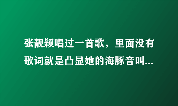 张靓颖唱过一首歌，里面没有歌词就是凸显她的海豚音叫什么名字