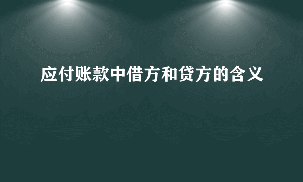 应付账款中借方和贷方的含义