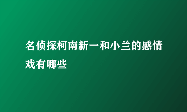 名侦探柯南新一和小兰的感情戏有哪些