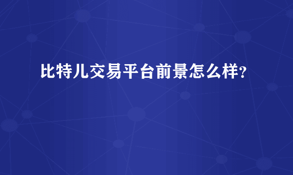 比特儿交易平台前景怎么样？