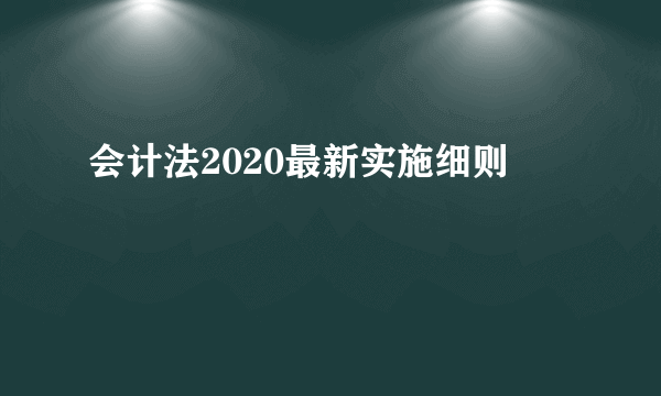 会计法2020最新实施细则