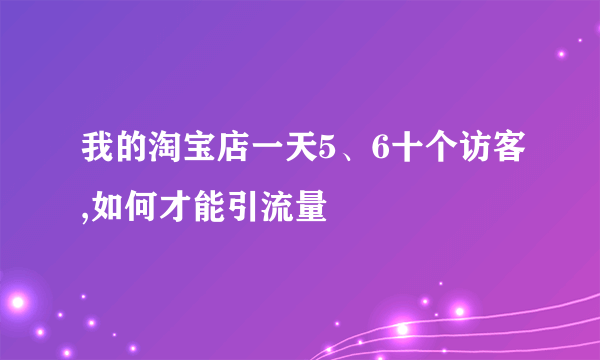 我的淘宝店一天5、6十个访客,如何才能引流量