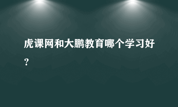 虎课网和大鹏教育哪个学习好？