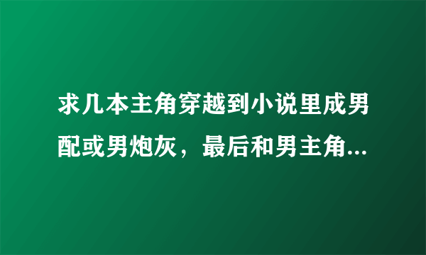 求几本主角穿越到小说里成男配或男炮灰，最后和男主角相爱的耽美小说，在此多谢！