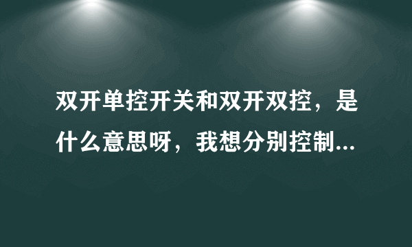 双开单控开关和双开双控，是什么意思呀，我想分别控制两个灯，在一个面板上，应该用哪个