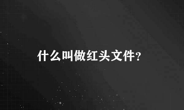 什么叫做红头文件？