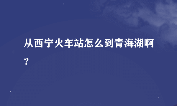 从西宁火车站怎么到青海湖啊？