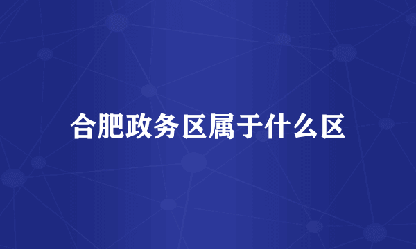 合肥政务区属于什么区