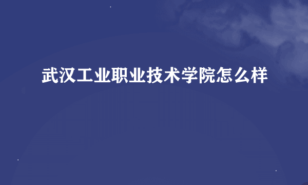 武汉工业职业技术学院怎么样