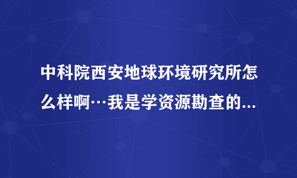 中科院西安地球环境研究所怎么样啊…我是学资源勘查的！算是地质类…考研的话怎么样啊？