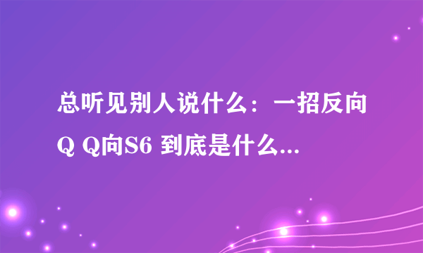 总听见别人说什么：一招反向Q Q向S6 到底是什么意思啊？不懂（抓狂）。。。