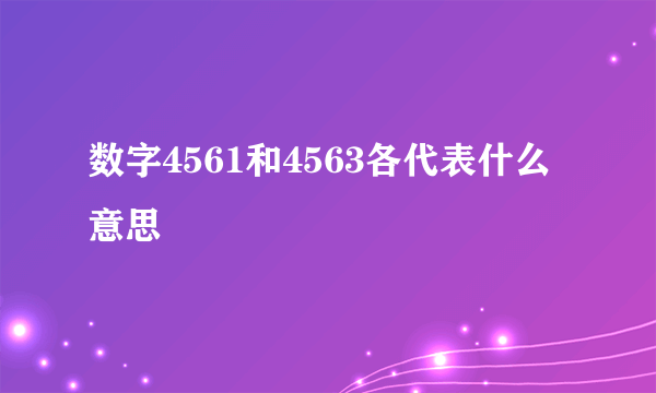 数字4561和4563各代表什么意思