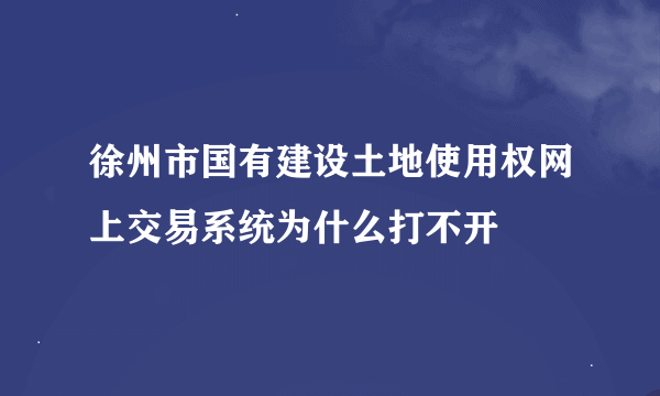 徐州市国有建设土地使用权网上交易系统为什么打不开