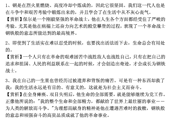 钢铁是怎样炼成的好句赏析15句