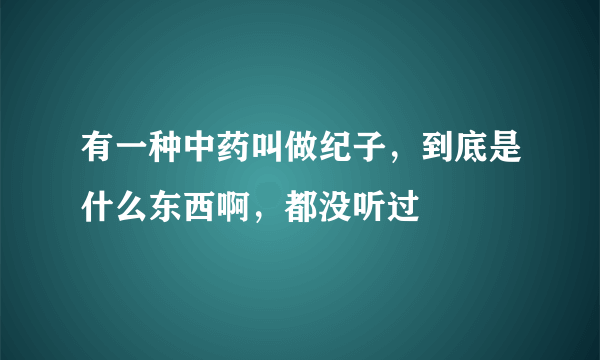 有一种中药叫做纪子，到底是什么东西啊，都没听过